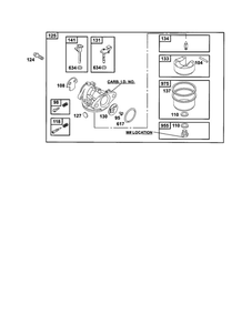 Carburetor/Valve Kit 1 Diagram and Parts List for 121700-121799 4006-4009 Briggs and Stratton Engine